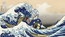 Load image into Gallery viewer, Great Wave of Gyarados  | Pokémon TCG Playmat | Pokemon Office Keyboard Mat - LootDelivered.com