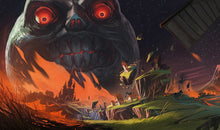 Load image into Gallery viewer, Zelda Majoras Mask Moon | Retro Game TCG Playmat | Video Game Office Keyboard Mat - LootDelivered.com