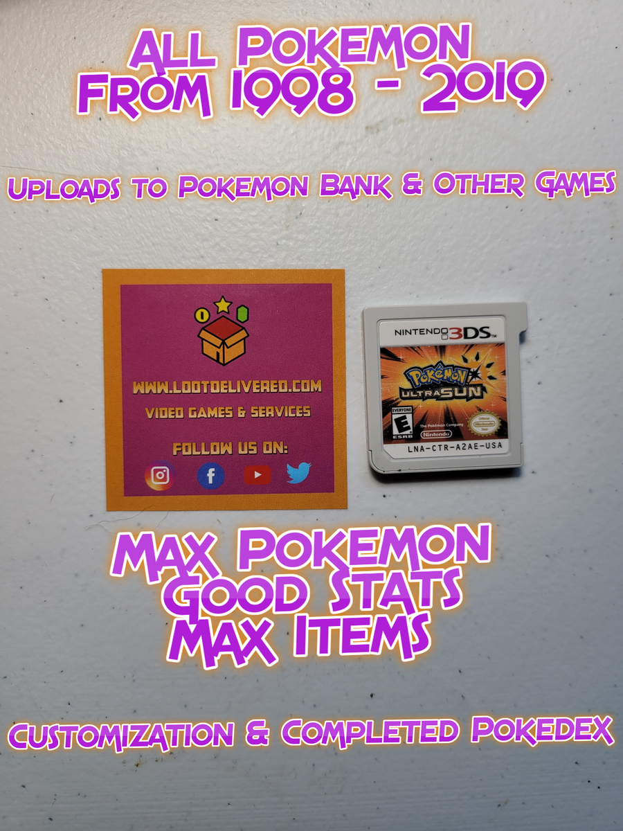 Unlocked Pokemon Ultra Sun + All 807 Pokemon Legal Shiny Max Unlocked Pokemon Ultra Sun + All 807 Pokemon Legal Shiny Max