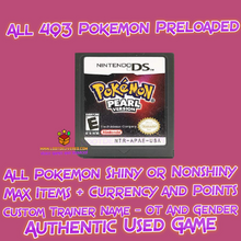 Load image into Gallery viewer, Pokemon Pearl Preloaded with all 493 Pokemon All Items & Money - LootDelivered.com