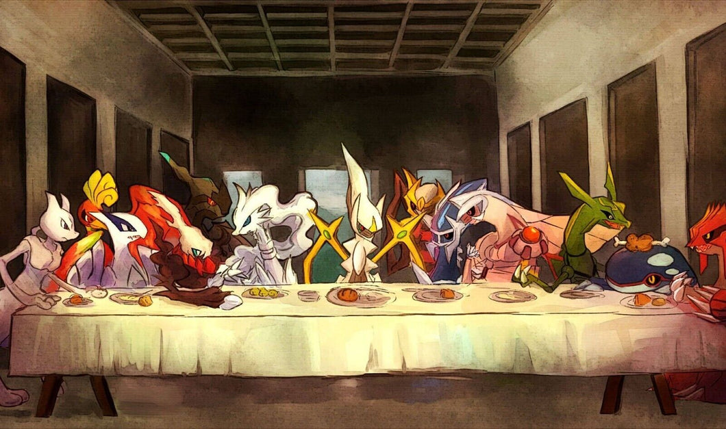 Legendary Pokemon Final Supper | Pokémon TCG Playmat | Pokemon Office Keyboard Mat - LootDelivered.com