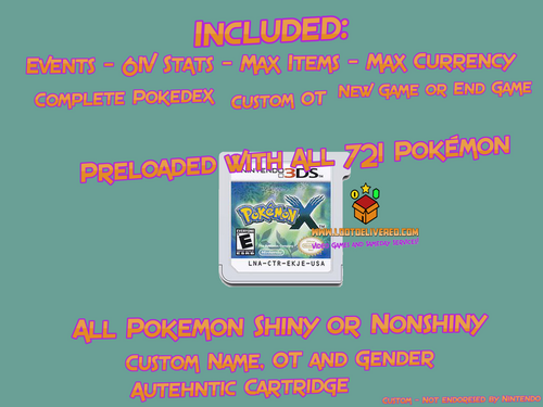 Pokemon X - Loaded With All 721 + Legit Event Pokemon - LootDelivered.com