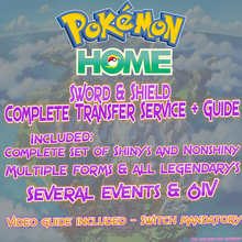Load image into Gallery viewer, Pokemon Sword &amp; Shield Home Upload Service | Generation 8 Sameday Transfer Pokedex Completion | 38 boxes of Pokemon uploaded
