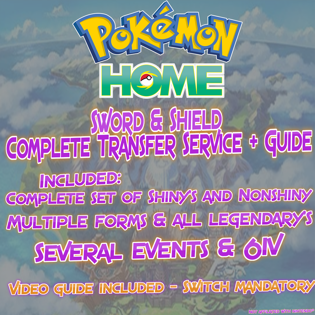 Pokemon Sword & Shield Home Upload Service | Generation 8 Sameday Transfer Pokedex Completion | 38 boxes of Pokemon uploaded