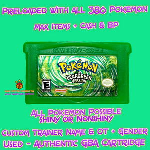 Pokemon Leaf Green | Preloaded with All 386 Pokemon, items, currency and more!