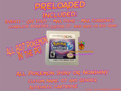 Pokémon Moon | Preloaded with all 807 Pokémon | 6IV - LootDelivered.com