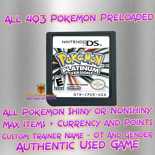 Pokemon Platinum All 493 Pokemon Preloaded | Authentic cartridge - LootDelivered.com