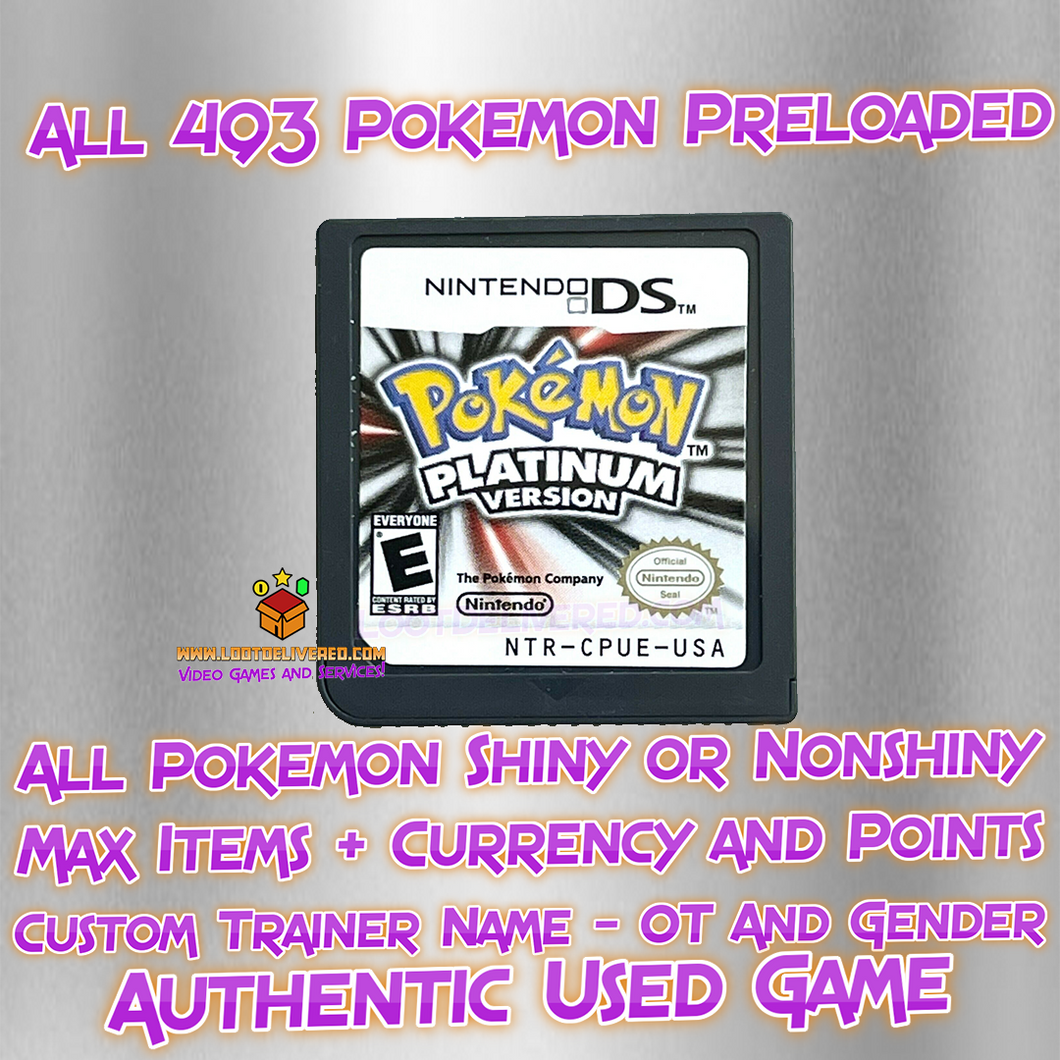 Pokemon Platinum All 493 Pokemon Preloaded | Authentic cartridge