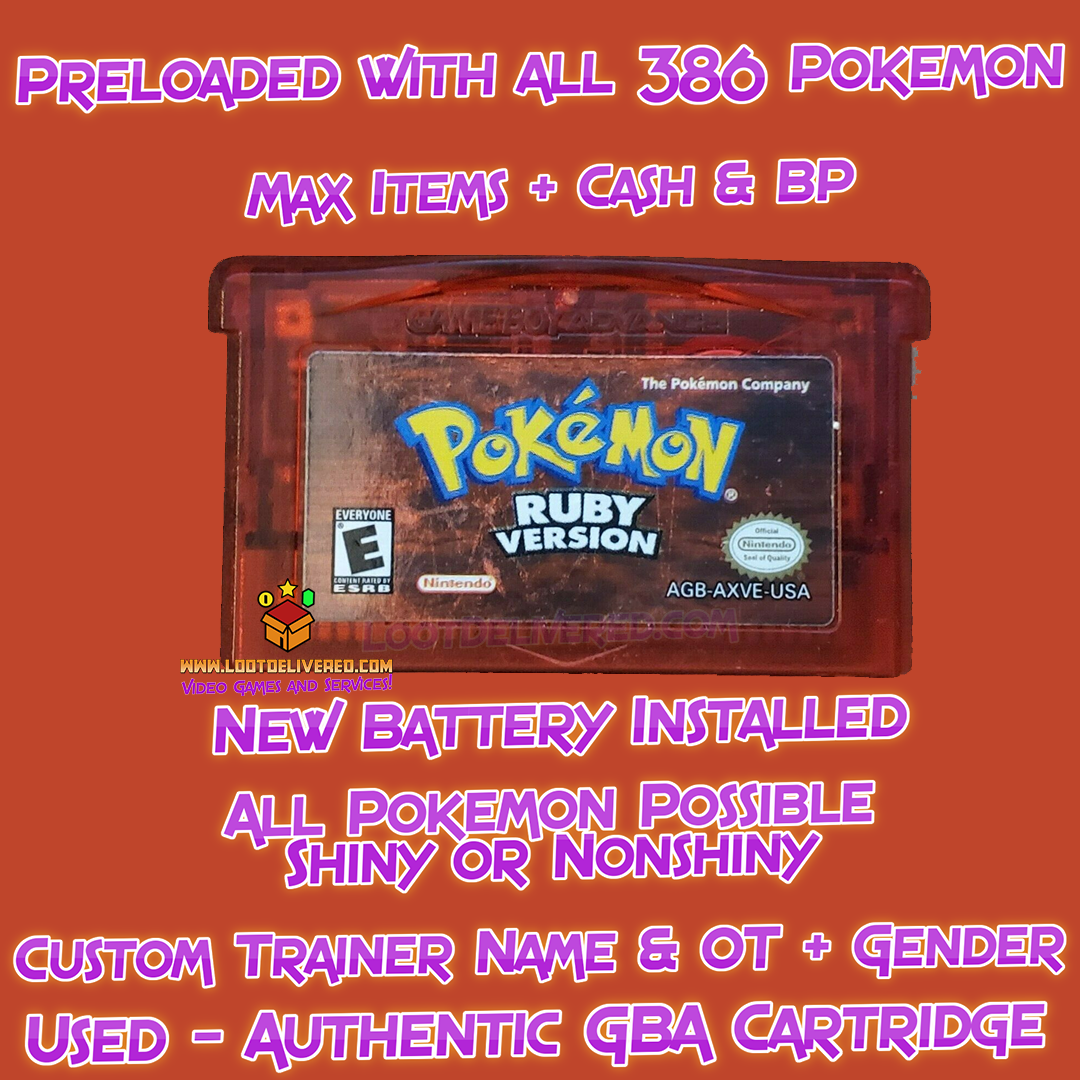 POKEMON FIRERED AUTHENTIC - All 386 SHINY PERFECT SAVE