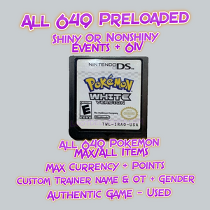 Pokemon White Preloaded with All 649 Pokemon + Items & Currency