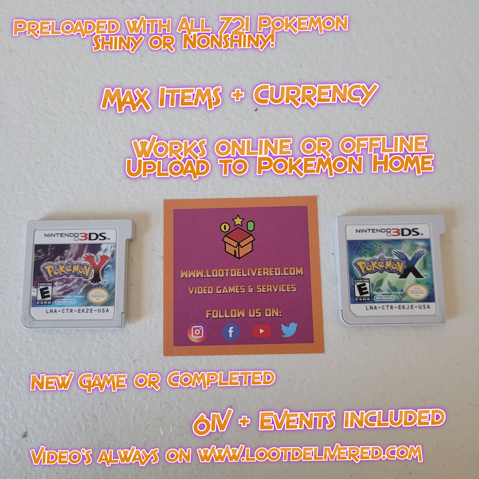 Enhanced! (Physcial With Pokemon Pokemon 3DS Enhanced - Game) Y Loaded All 721 Legit + Event