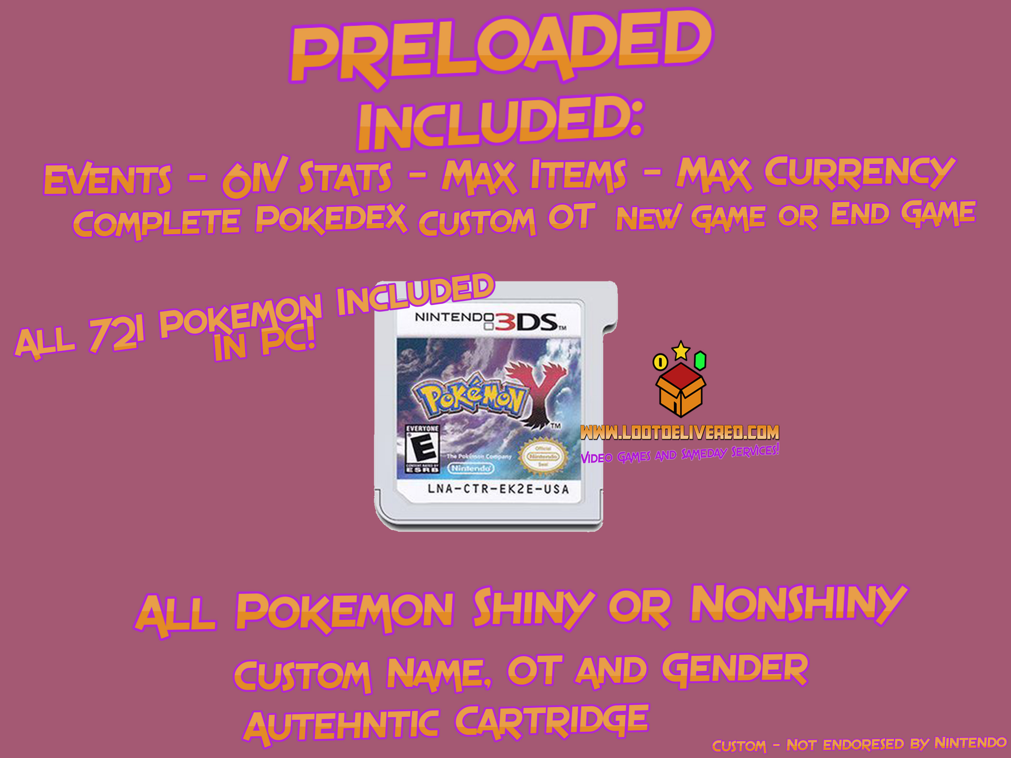 Pokemon y hot sale cartridge
