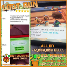 Load image into Gallery viewer, Animal Crossing New Horizons ⏱️ Loot Run!👟All Items and DIY | Bulk Materials &amp; more! - LootDelivered.com
